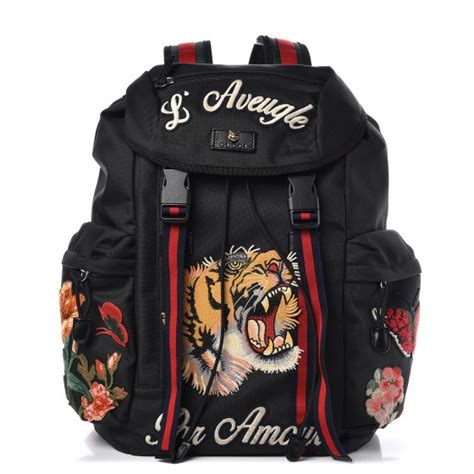 Gucci Backpack L'Aveugle Par Amour Embroidered Techno 